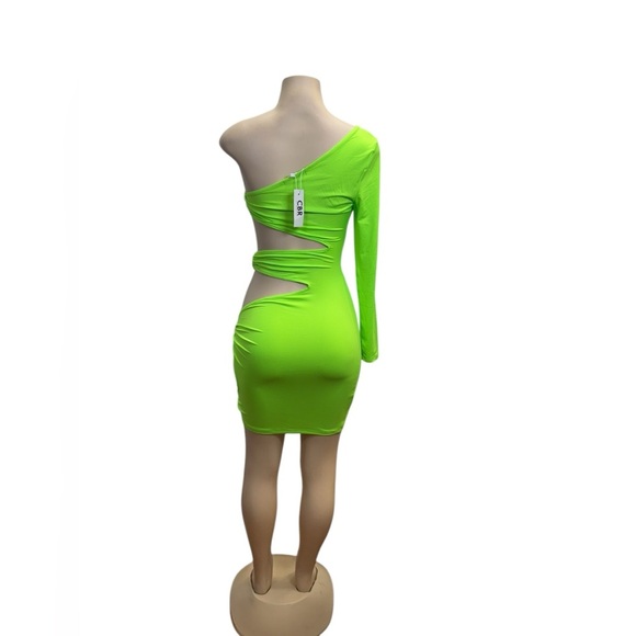 CBR .  Green One-Shoulder Bodycon Mini Dress - Picture 2 of 6